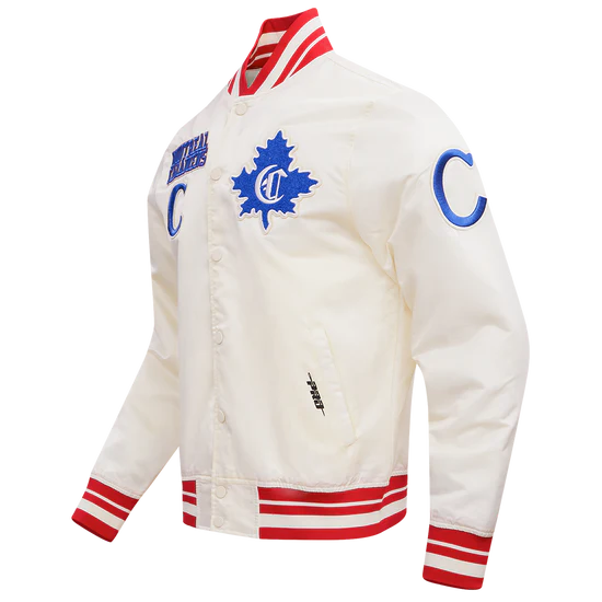 Montreal Canadiens NHL Pro Standard Men's Beige Retro Classic Rib Satin Jacket