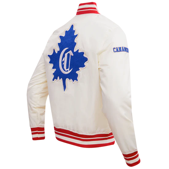 Montreal Canadiens NHL Pro Standard Men's Beige Retro Classic Rib Satin Jacket