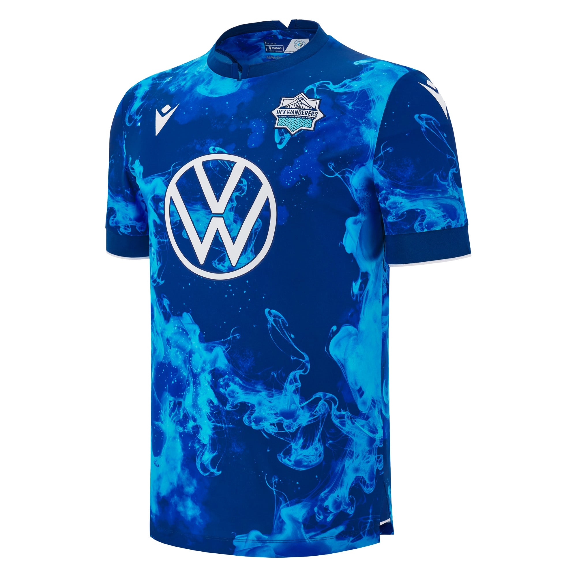 Maillot de match principal bleu marine 2025/26 pour homme Halifax Wanderers FC CPL Macron