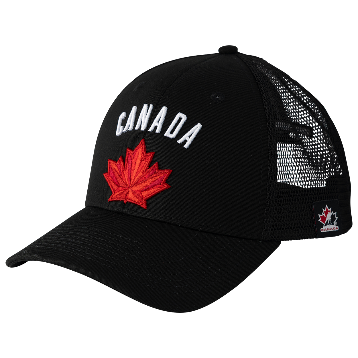 Casquette trucker noire à fermeture snapback pour homme Bauer, Hockey Canada IIHF
