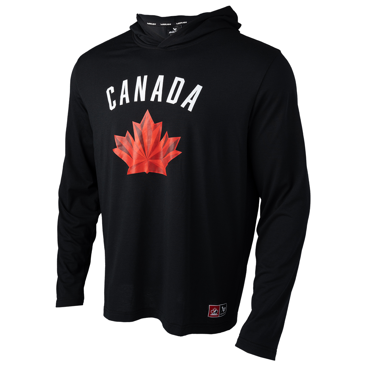 Hockey Canada IIHF Bauer Men's Black Performance Lightweight Pullover Hoodie