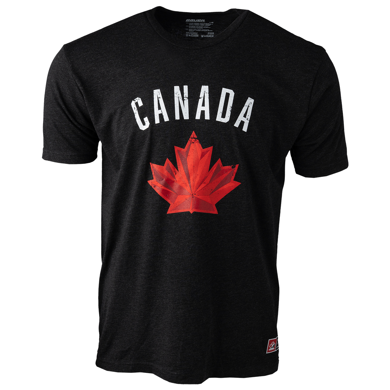 Hockey Canada IIHF Bauer Men's Black Tri Blend Distressed T-Shirt