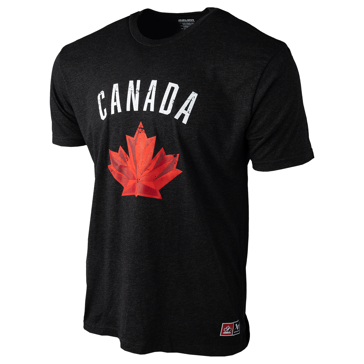 Hockey Canada IIHF Bauer Men's Black Tri Blend Distressed T-Shirt