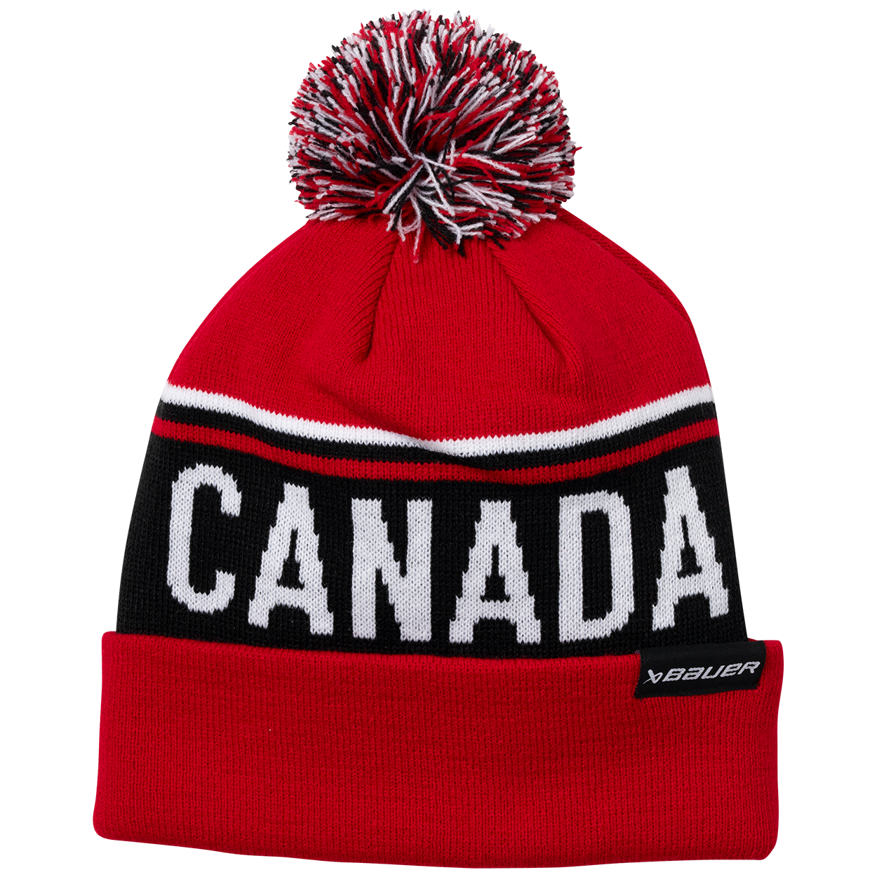 Hockey Canada IIHF Bauer Men's Red Cuff Pom Knit