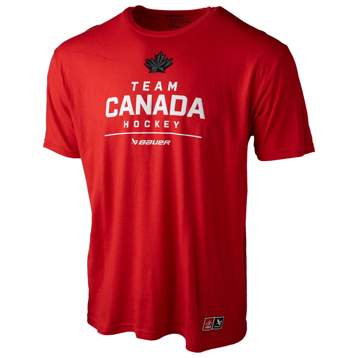 T-shirt rouge à motif empilé Bauer de Hockey Canada IIHF pour homme