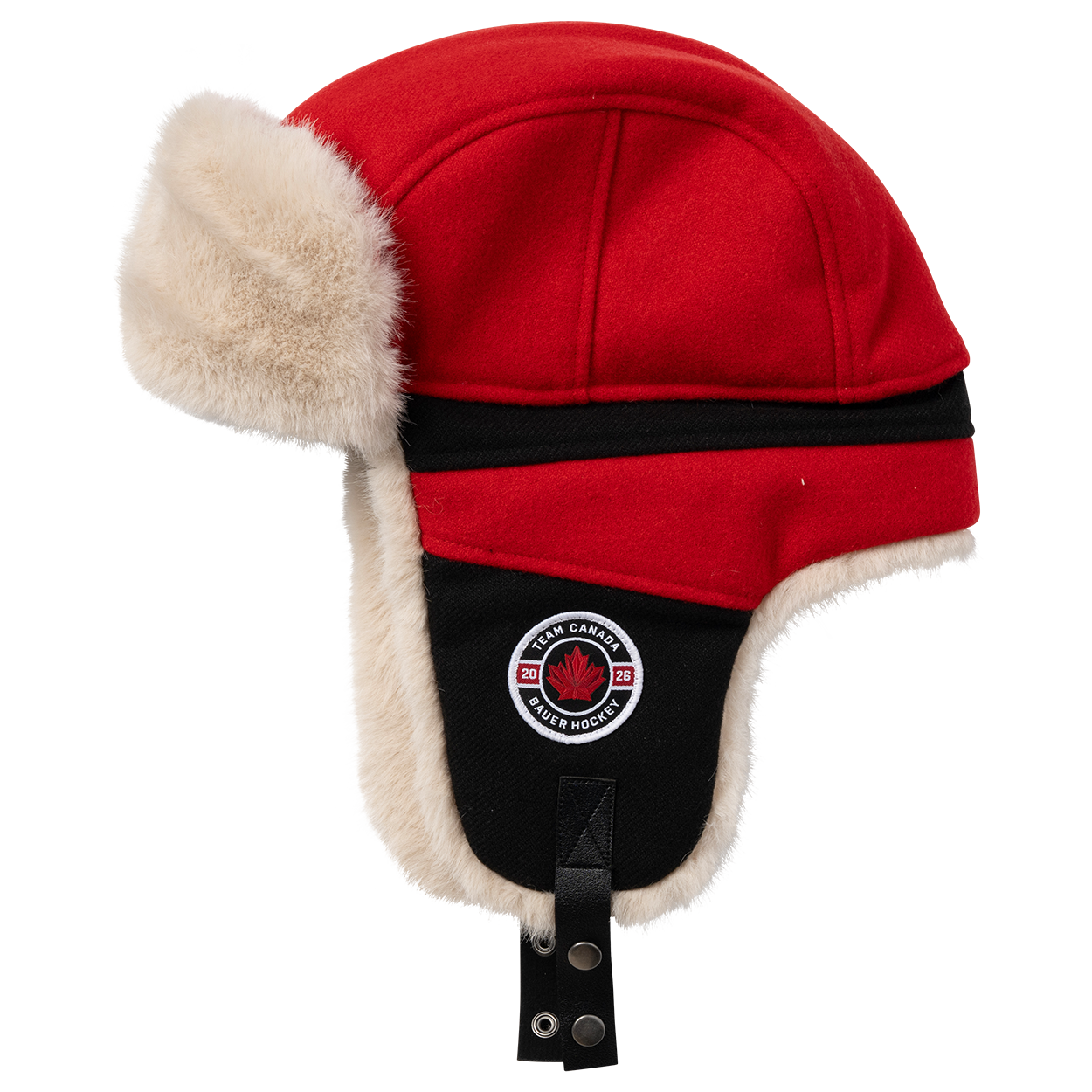 Casquette de trappeur rouge Bauer pour homme, Hockey Canada IIHF