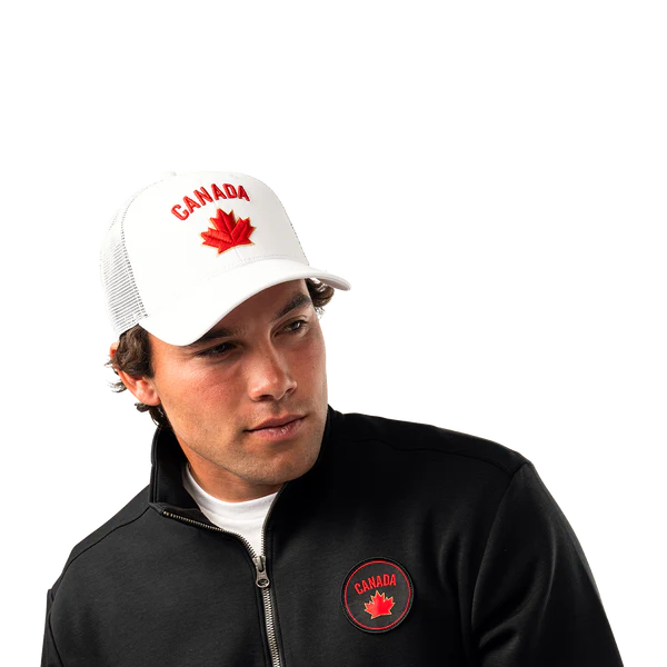 Hockey Canada IIHF Bauer Men's White One Leaf Mesh Snapback