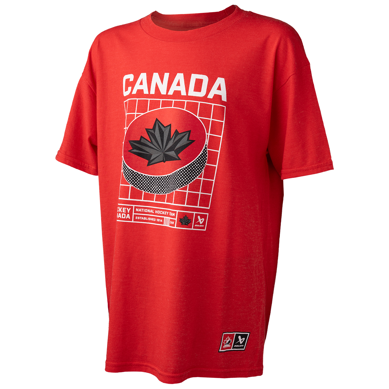 Hockey Canada IIHF Bauer Youth Red Puck T-Shirt