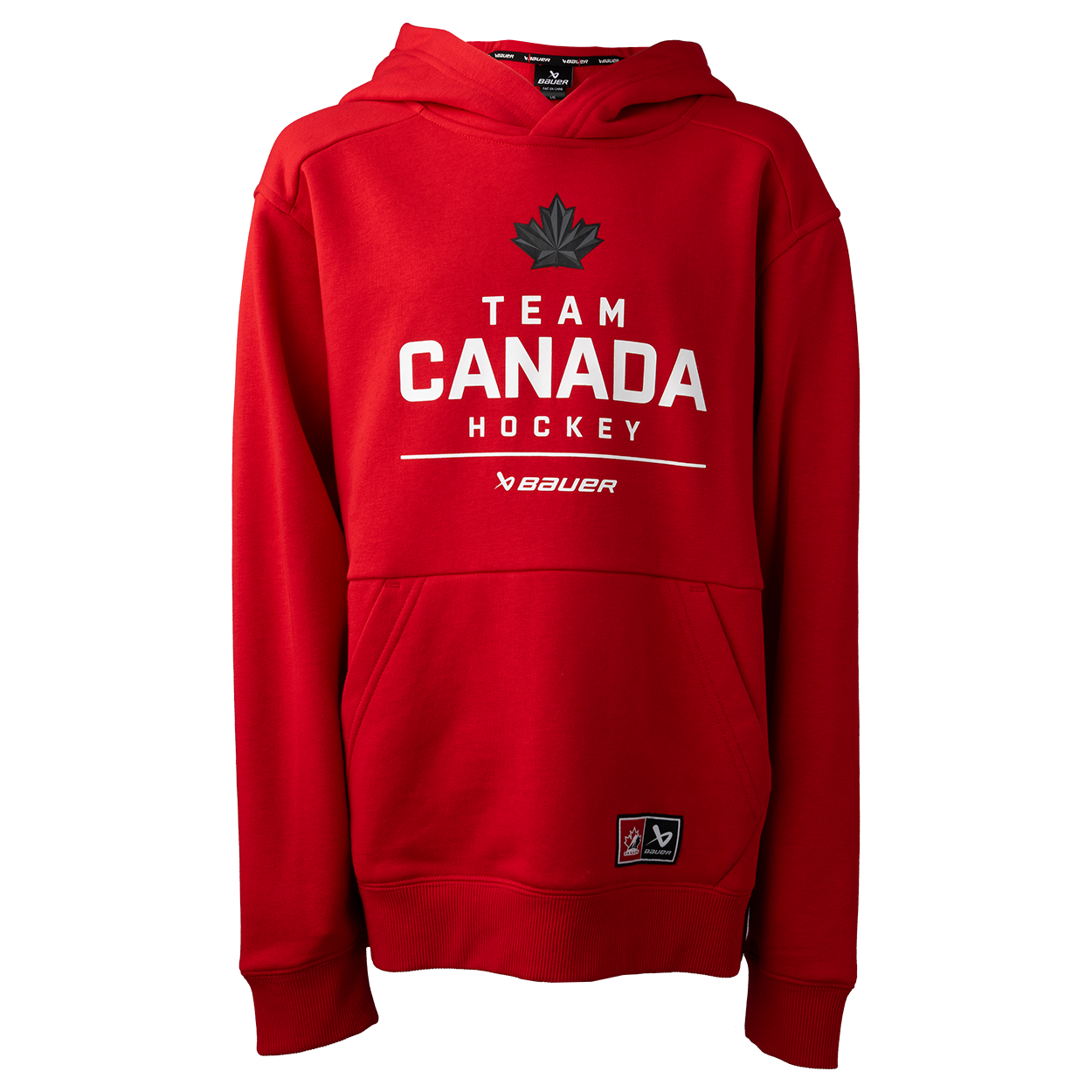 Hockey Canada IIHF Bauer Youth Red Stacked Pullover Hoodie