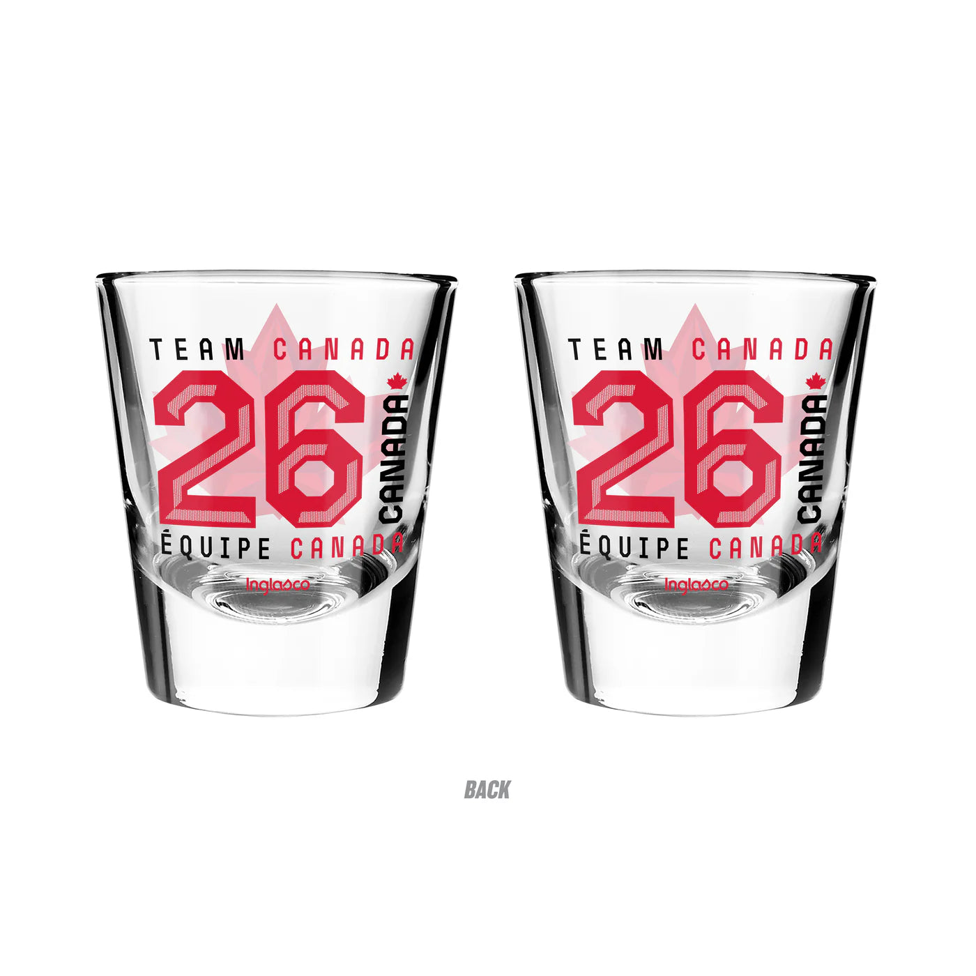 Coffret de verres à liqueur de 57 ml (2 oz) Hockey Canada IIHF Inglasco Jeux olympiques d'hiver 2026