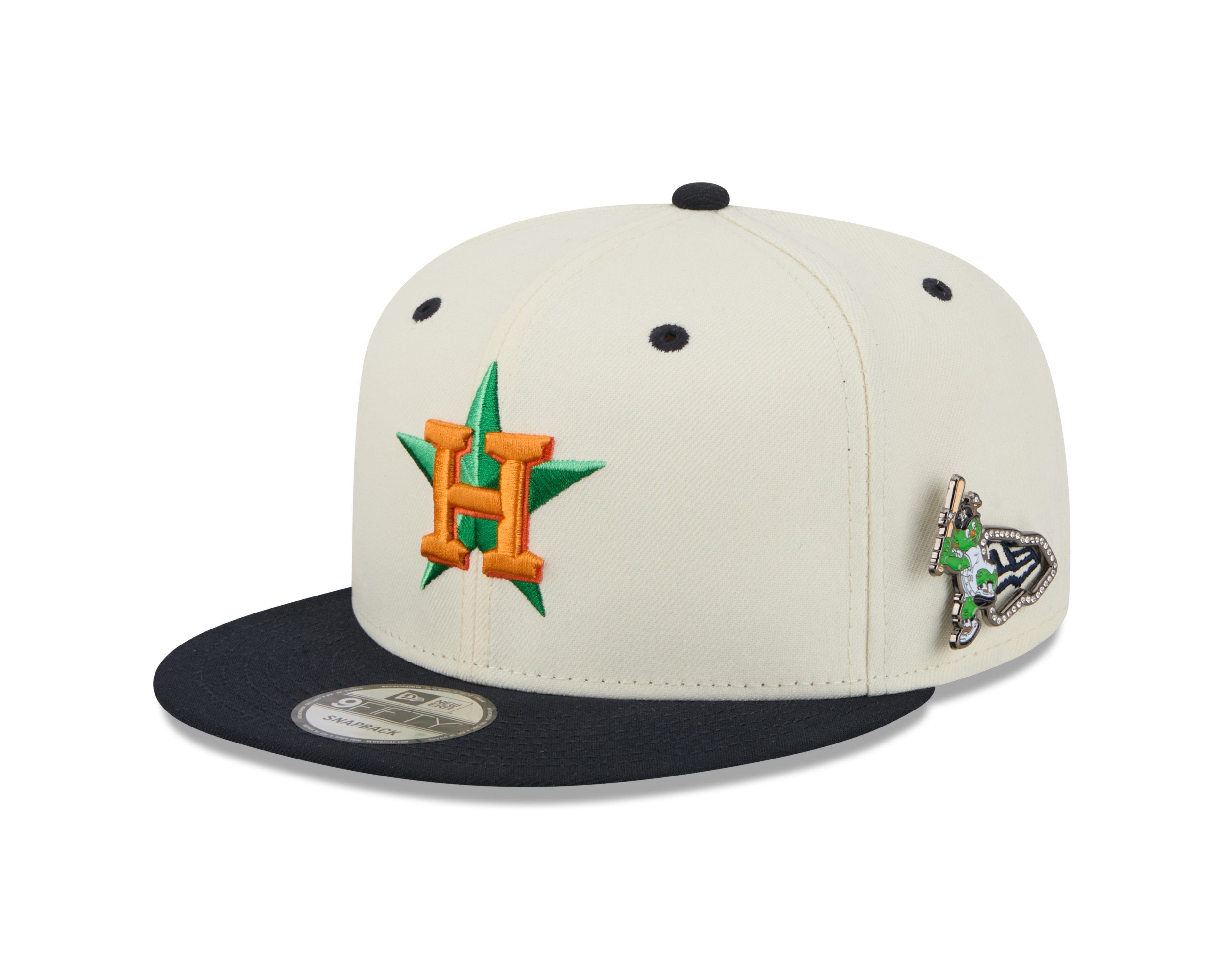 Houston Astros MLB New Era Men's Cream/Navy 9Fifty Mascot Pin Snapback