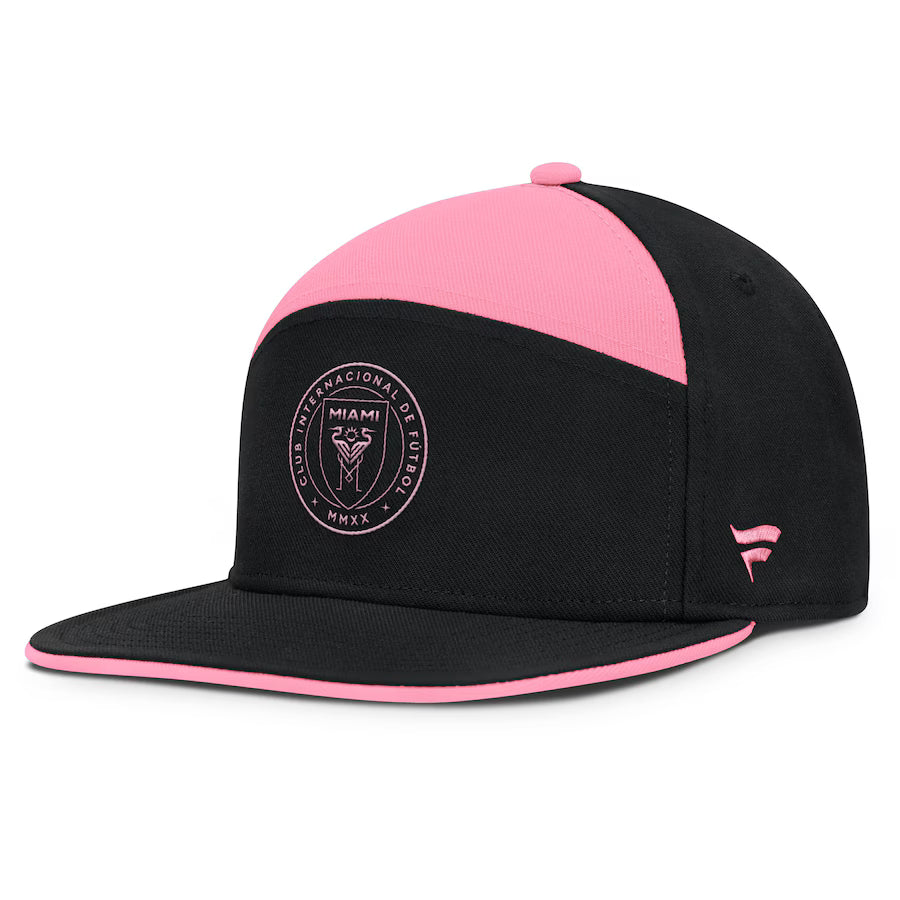 Casquette Snapback Mezzala noire et rose pour homme de Inter Miami FC MLS, marque Fanatics.