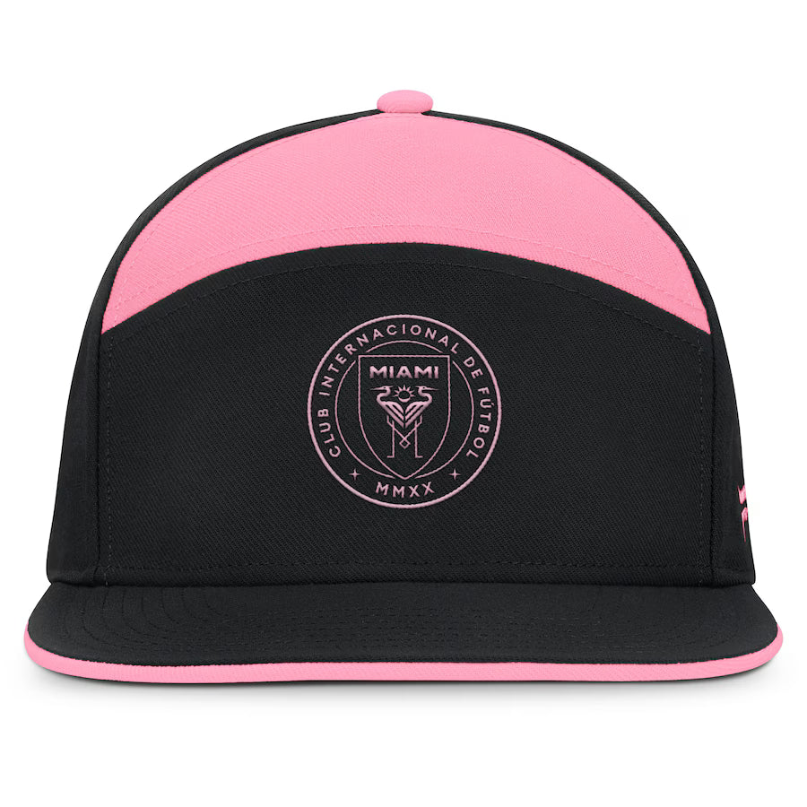 Casquette Snapback Mezzala noire et rose pour homme de Inter Miami FC MLS, marque Fanatics.