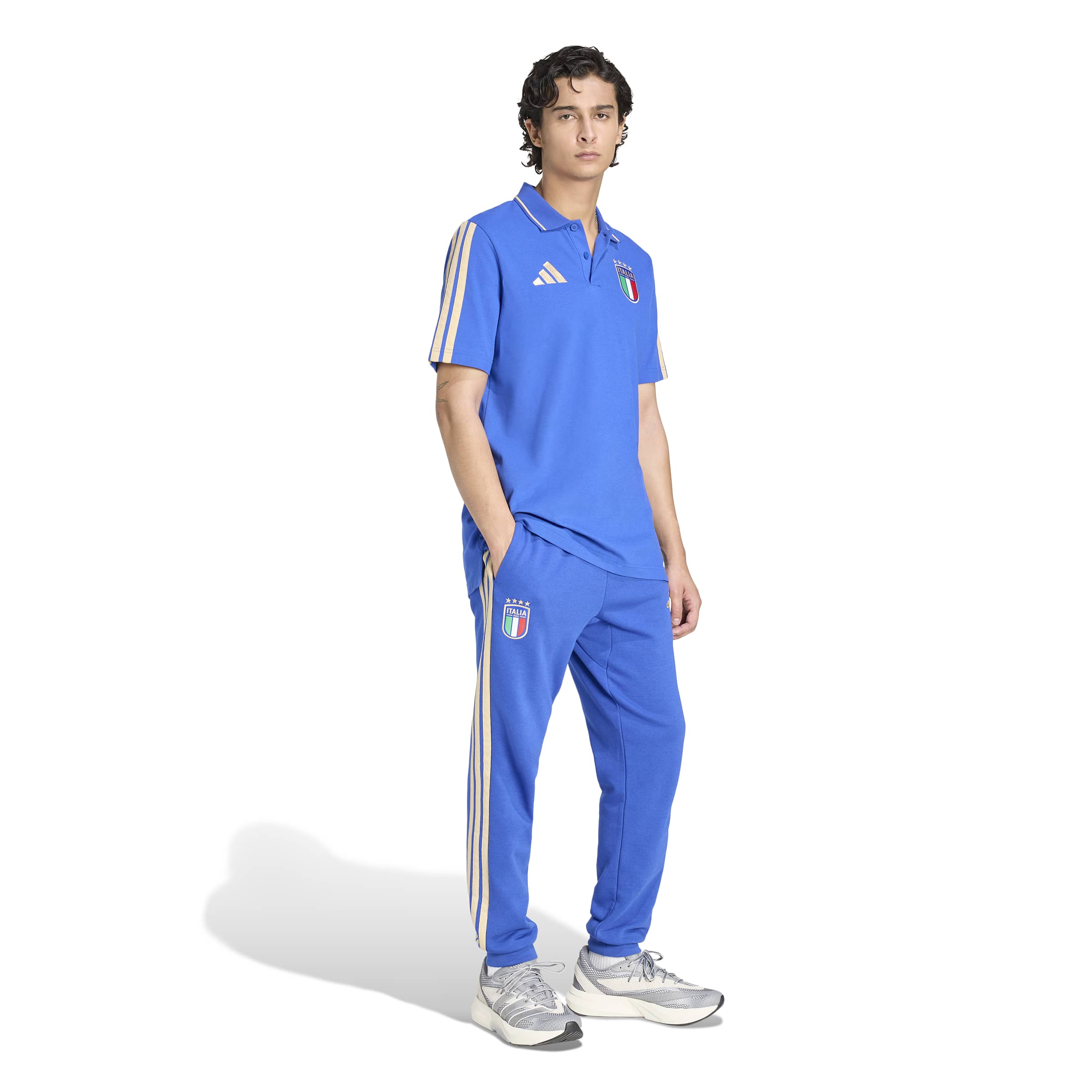 Italy National Team FIFA Adidas Men's Blue DNA Polo T-Shirt