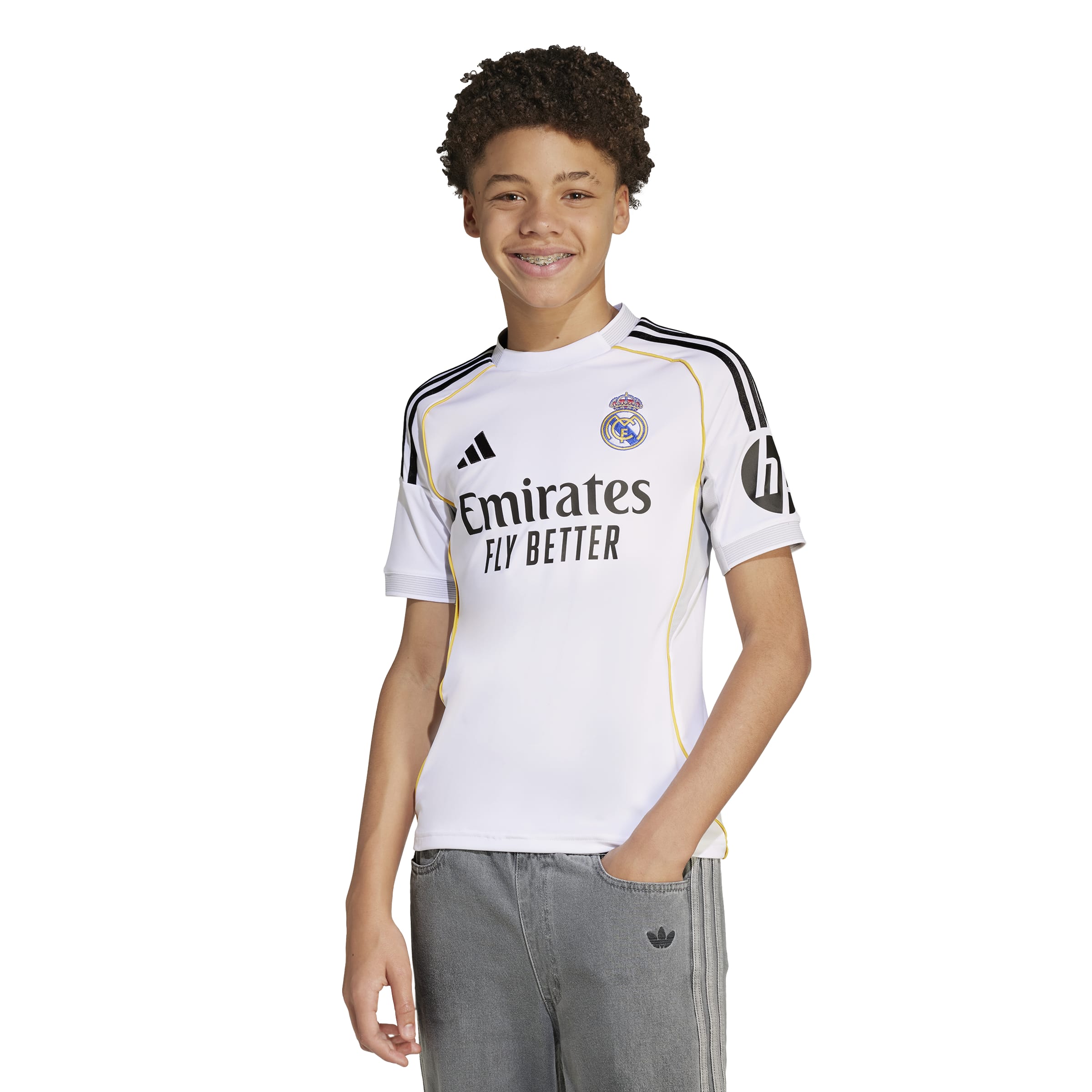 Maillot Real Madrid La Liga Adidas Jeunesse Blanc 2025/26 Réplique Domicile
