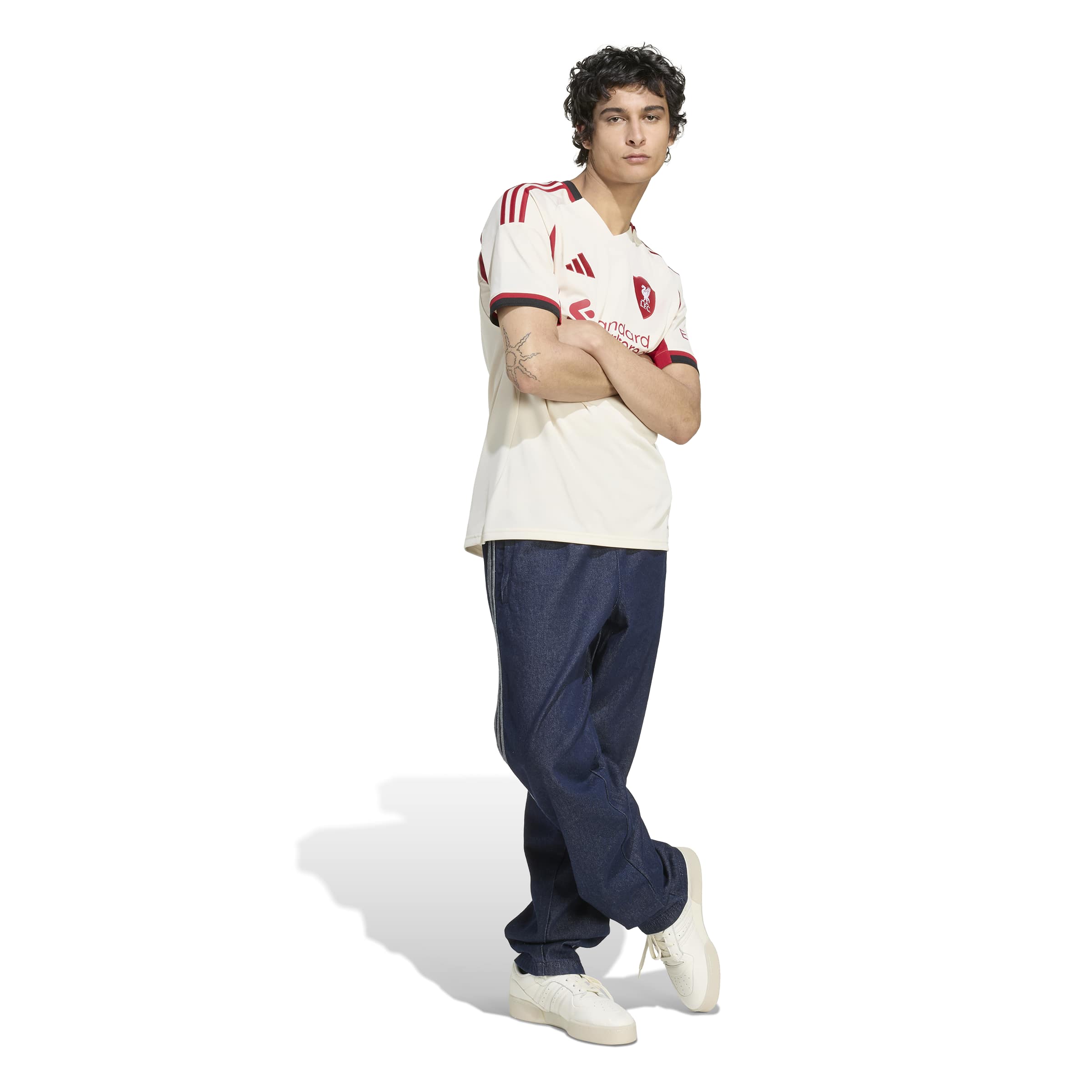 Maillot réplique extérieur beige pour homme du Liverpool FC (Premier League) Adidas, saison 2025/26