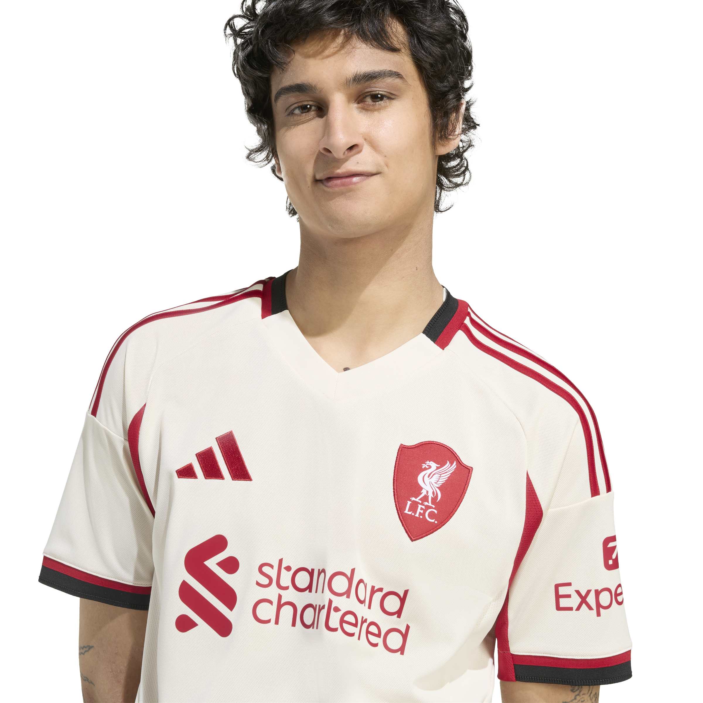 Maillot réplique extérieur beige pour homme du Liverpool FC (Premier League) Adidas, saison 2025/26