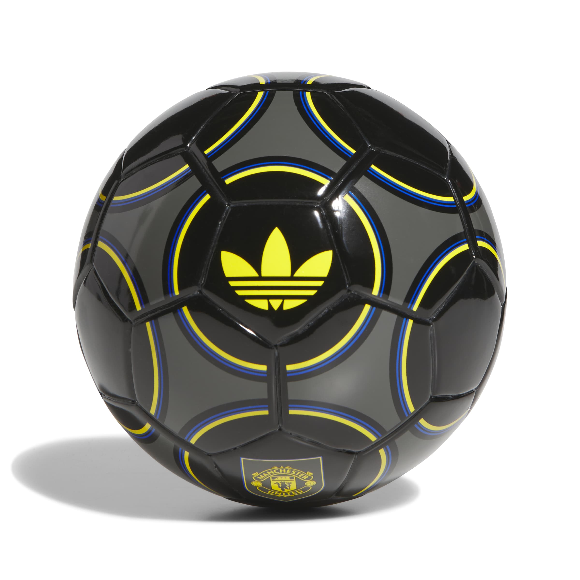Mini ballon de foot noir Adidas 2025, troisième modèle, Manchester United, Premier League.