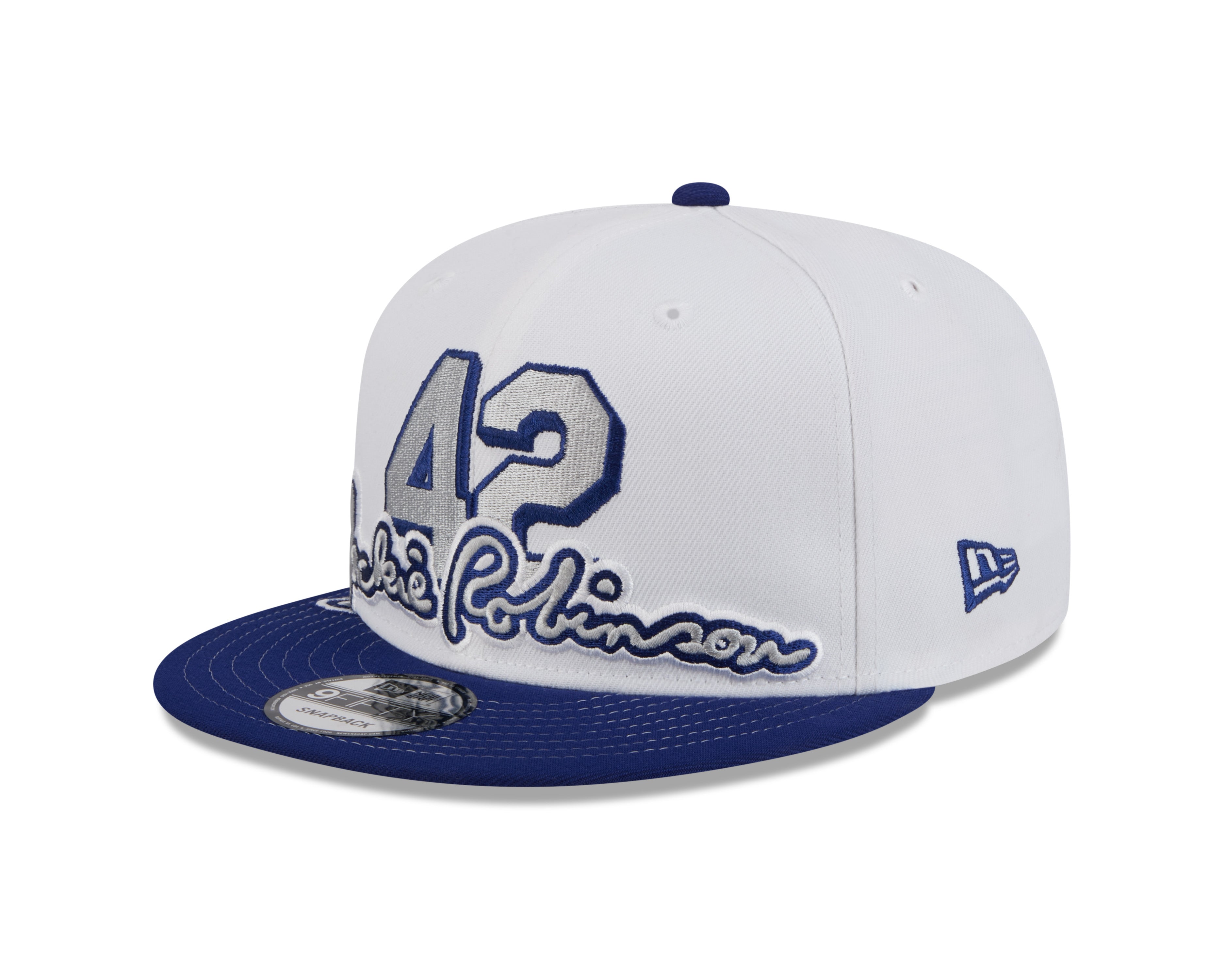 Jackie Robinson Brooklyn Dodgers MLB New Era Men's White/Navy 9Fifty Signature Snapback