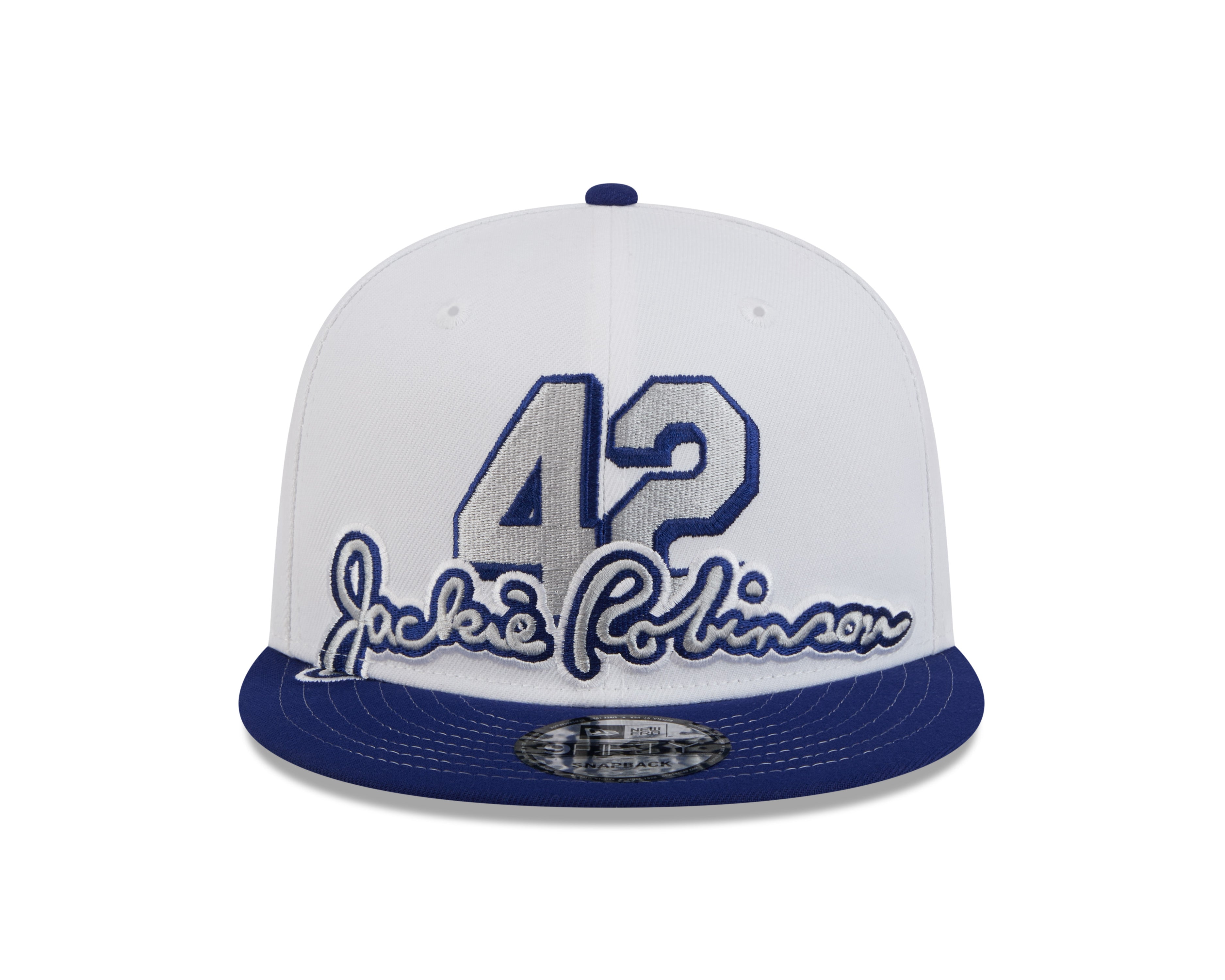 Jackie Robinson Brooklyn Dodgers MLB New Era Men's White/Navy 9Fifty Signature Snapback