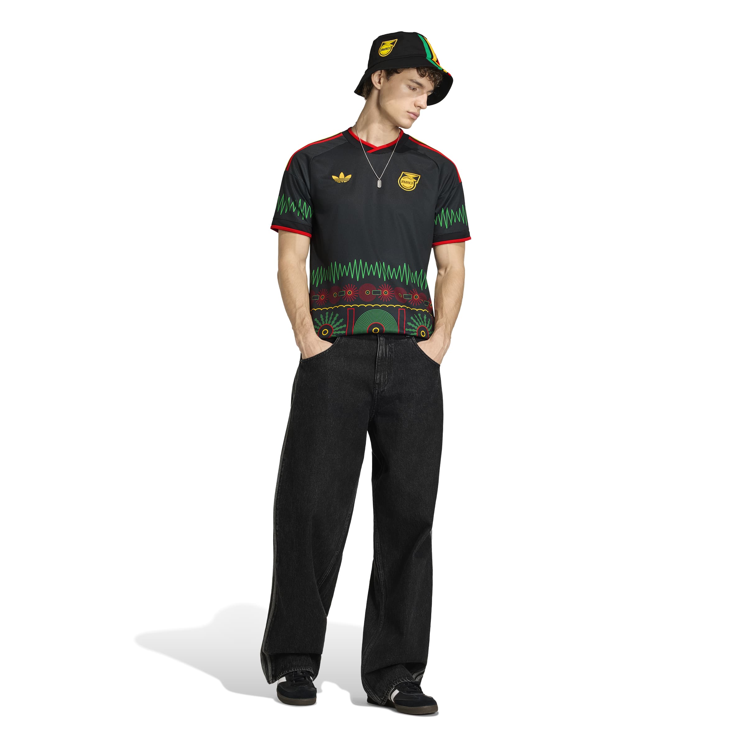 Maillot Extérieur Réplique Homme Adidas FIFA Équipe Nationale Jamaïque Noir 2026