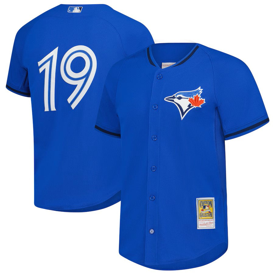 Maillot authentique bleu royal BP de Jose Bautista pour homme des Blue Jays de Toronto MLB Mitchell & Ness