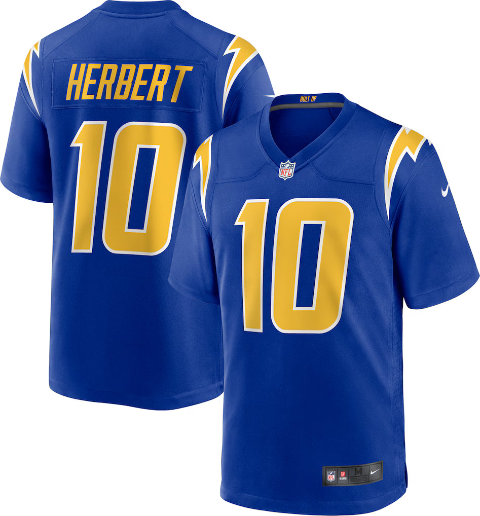 Justin Herbert Los Angeles Chargers NFL Nike Men's Royal Blue Alternate Game Jersey