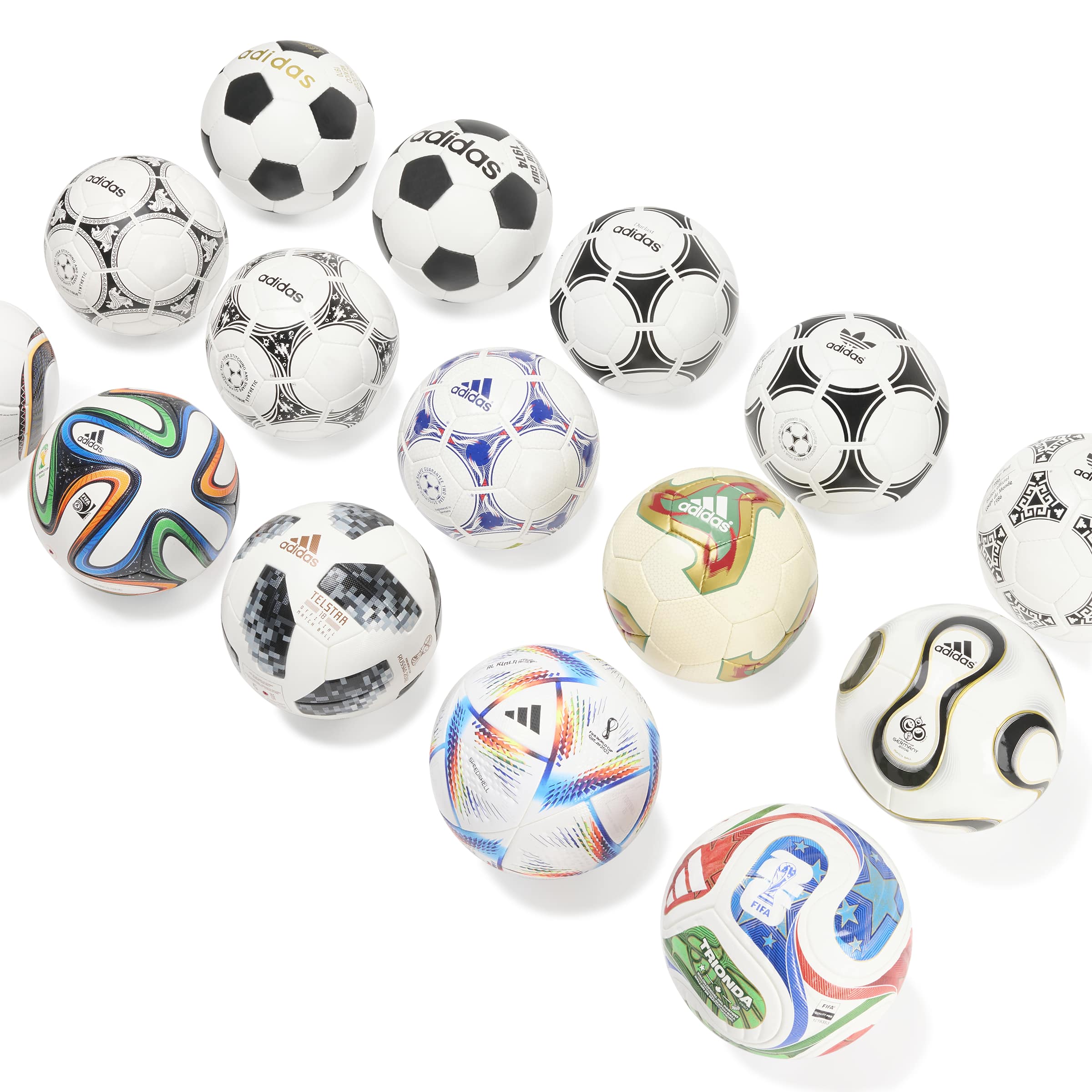 Adidas FIFA World Cup Historical Soccer Pro Ball Set 1970-2026 Size 5