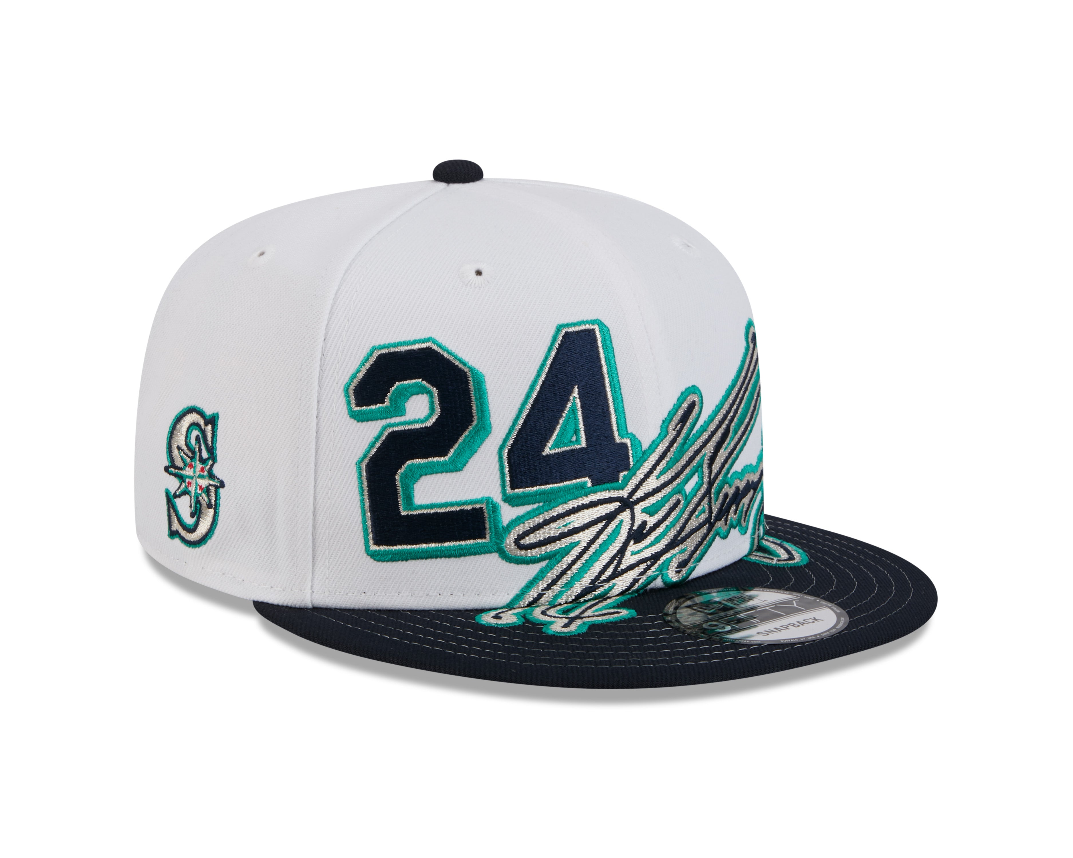 Ken Griffey Jr. Seattle Mariners MLB New Era Men's White/Navy 9Fifty Signature Snapback