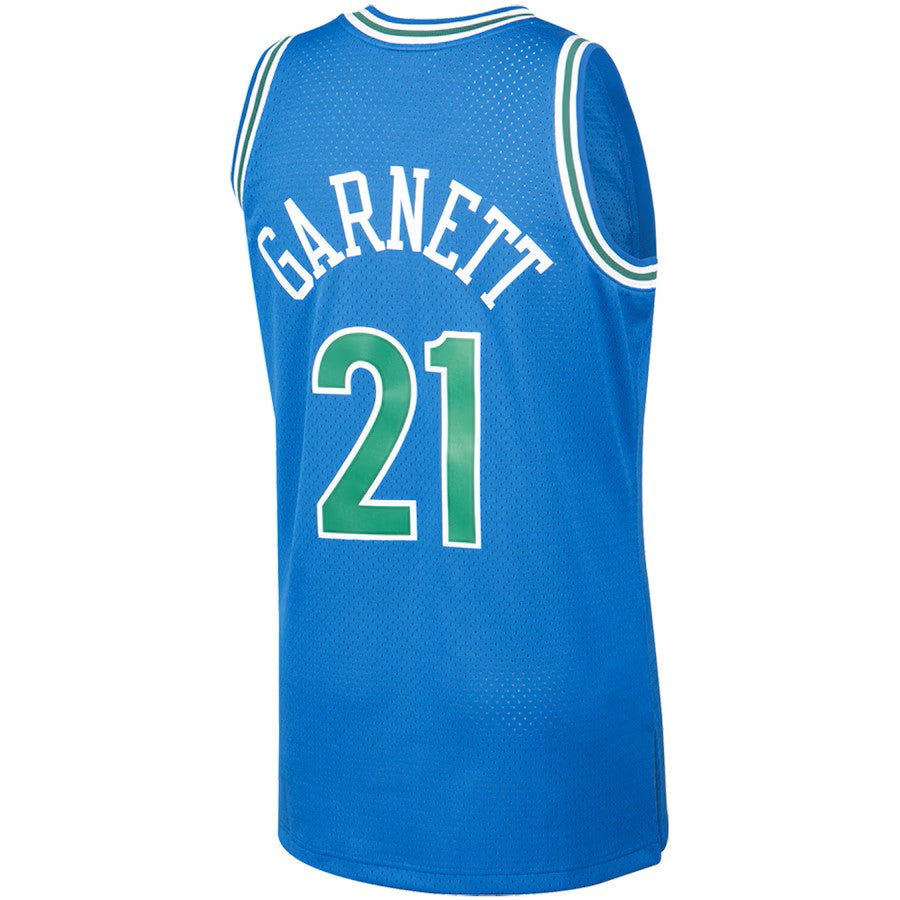 Maillot Swingman Mitchell & Ness bleu royal pour homme des Minnesota Timberwolves NBA 1995-1996 Hardwood Classics de Kevin Garnett