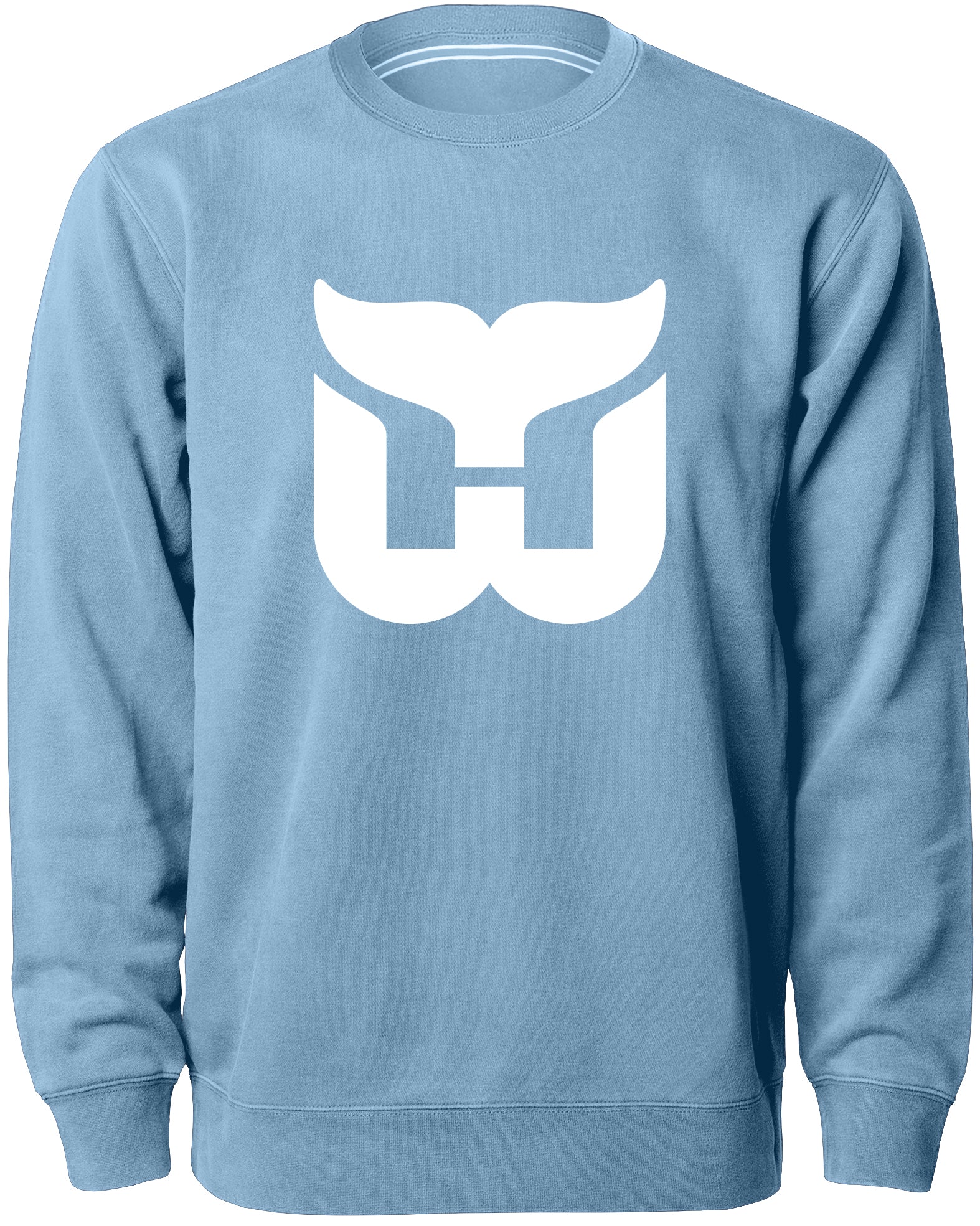 Hartford Whalers NHL Bulletin Chandail en sergé bleu clair avec logo Express pour hommes