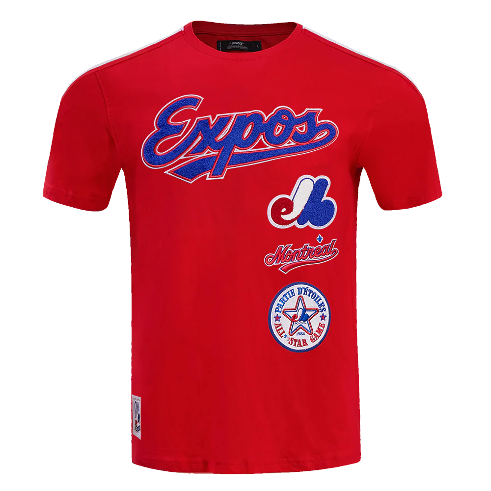 T-shirt rayé rouge Cooperstown rétro classique pour homme des Expos de Montréal (MLB Pro Standard)