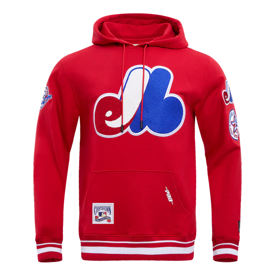 Sweat à capuche rétro classique rouge Cooperstown pour homme, modèle Pro Standard des Expos de Montréal (MLB).