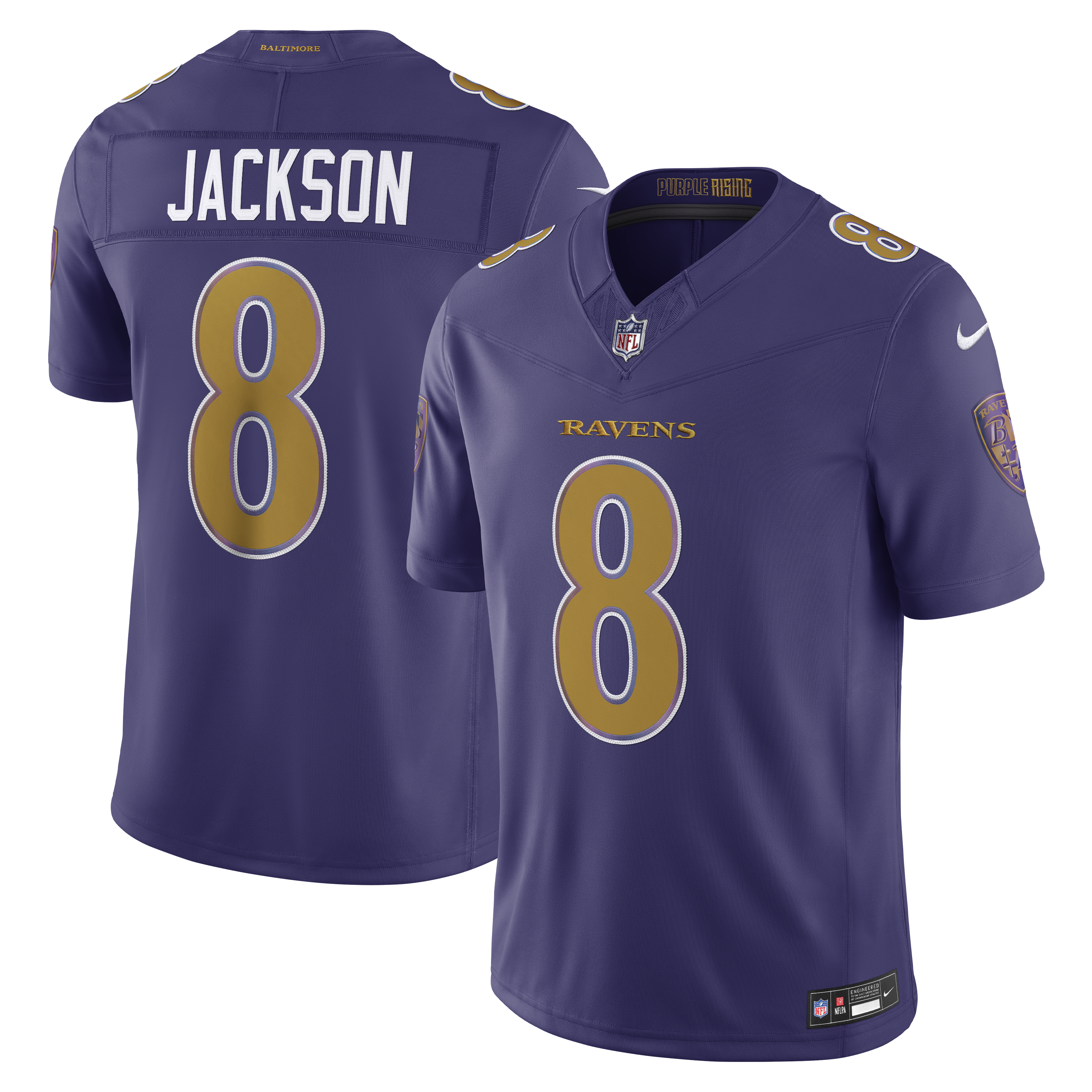Lamar Jackson Baltimore Ravens NFL Nike Men's New Orchid Purple Vapor F.U.S.E. Limited Jersey