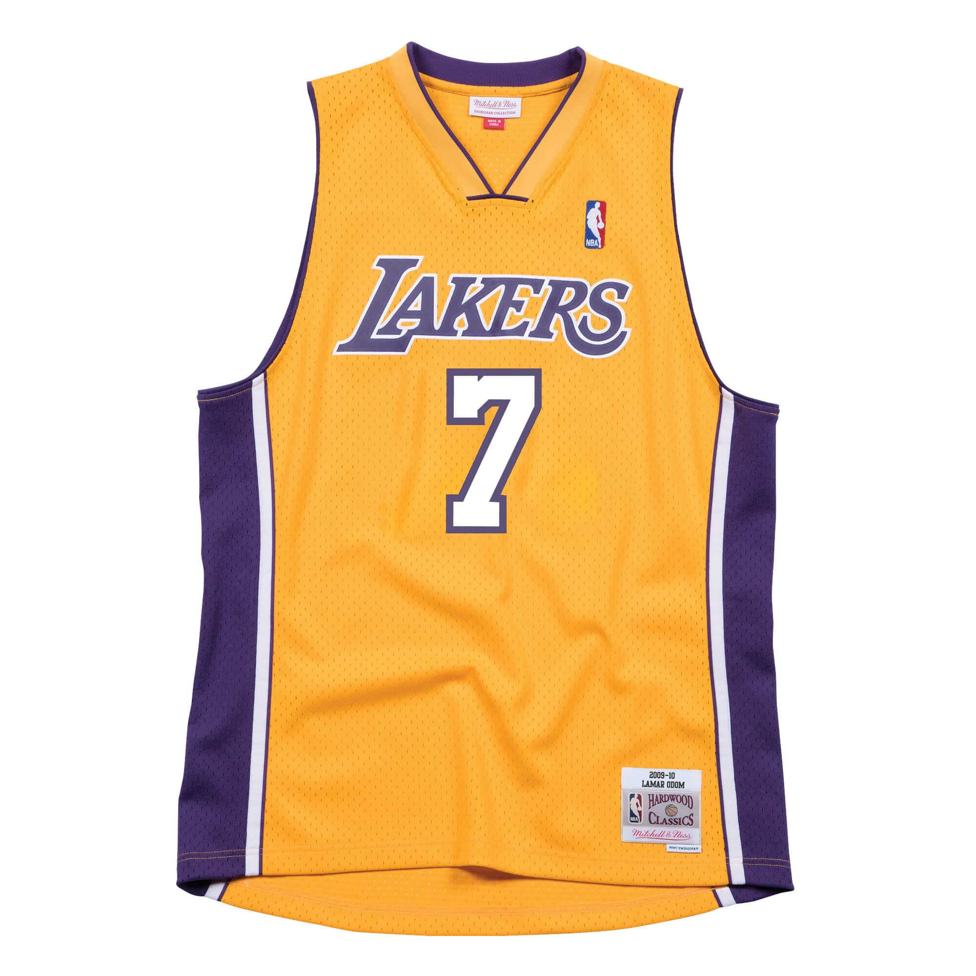 Lamar Odom Los Angeles Lakers NBA Mitchell & Ness Men's Gold Hardwood Classics 2009-10 Hardwood Classics Swingman Jersey