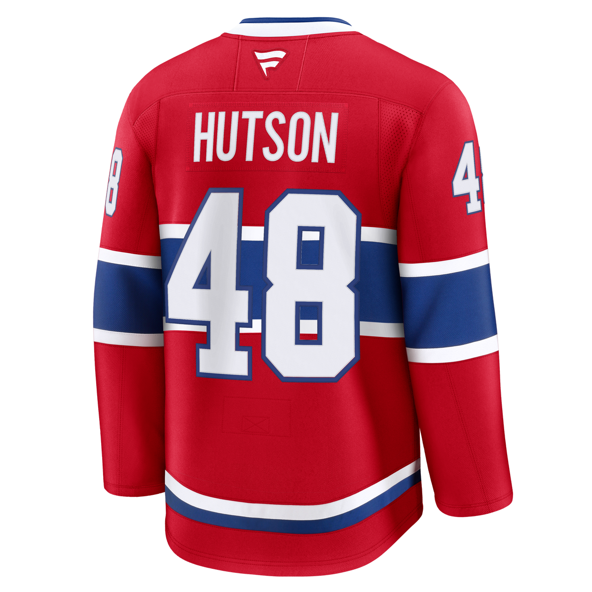 Maillot rouge de qualité supérieure Lane Hutson des Canadiens de Montréal pour homme, de marque NHL Fanatics, avec coutures professionnelles