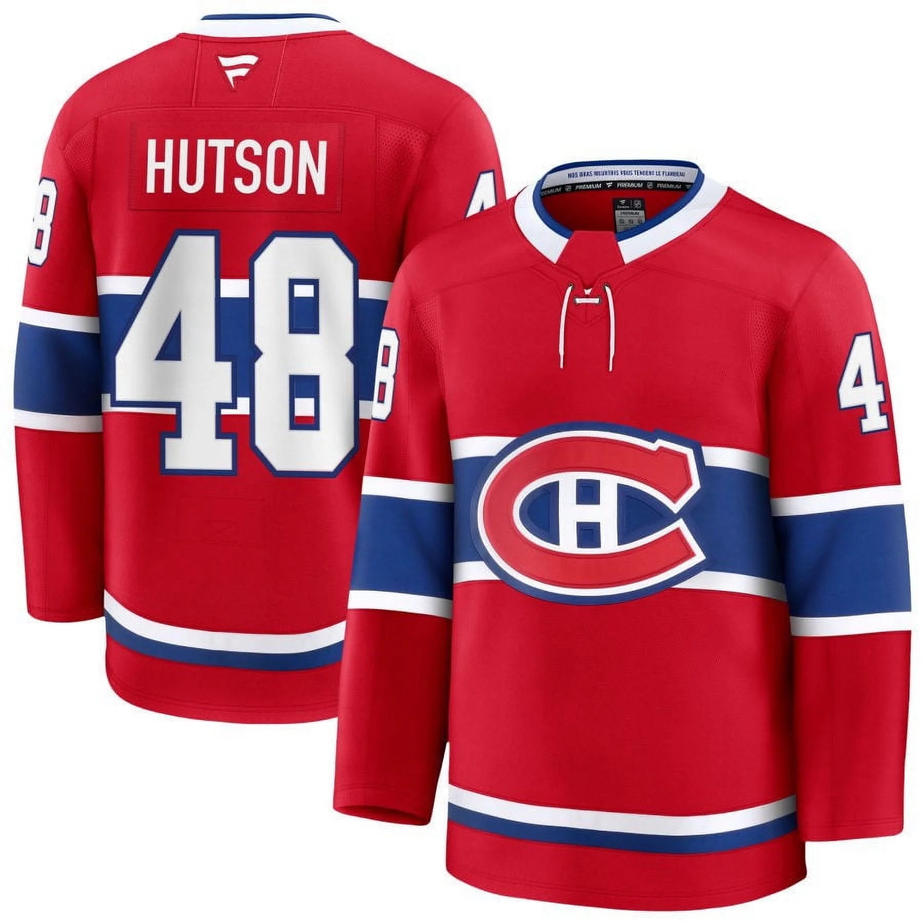 Lane Hutson Montreal Canadiens NHL Fanatics Branded Men's Red Pro-Stitched Premium Jersey