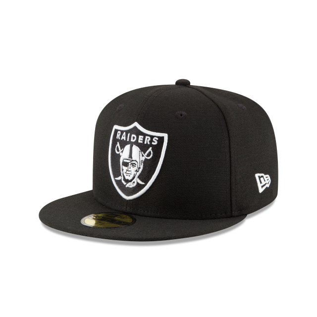 Las Vegas Raiders NFL New Era Casquette ajustée de base noire/blanche 59Fifty League pour hommes