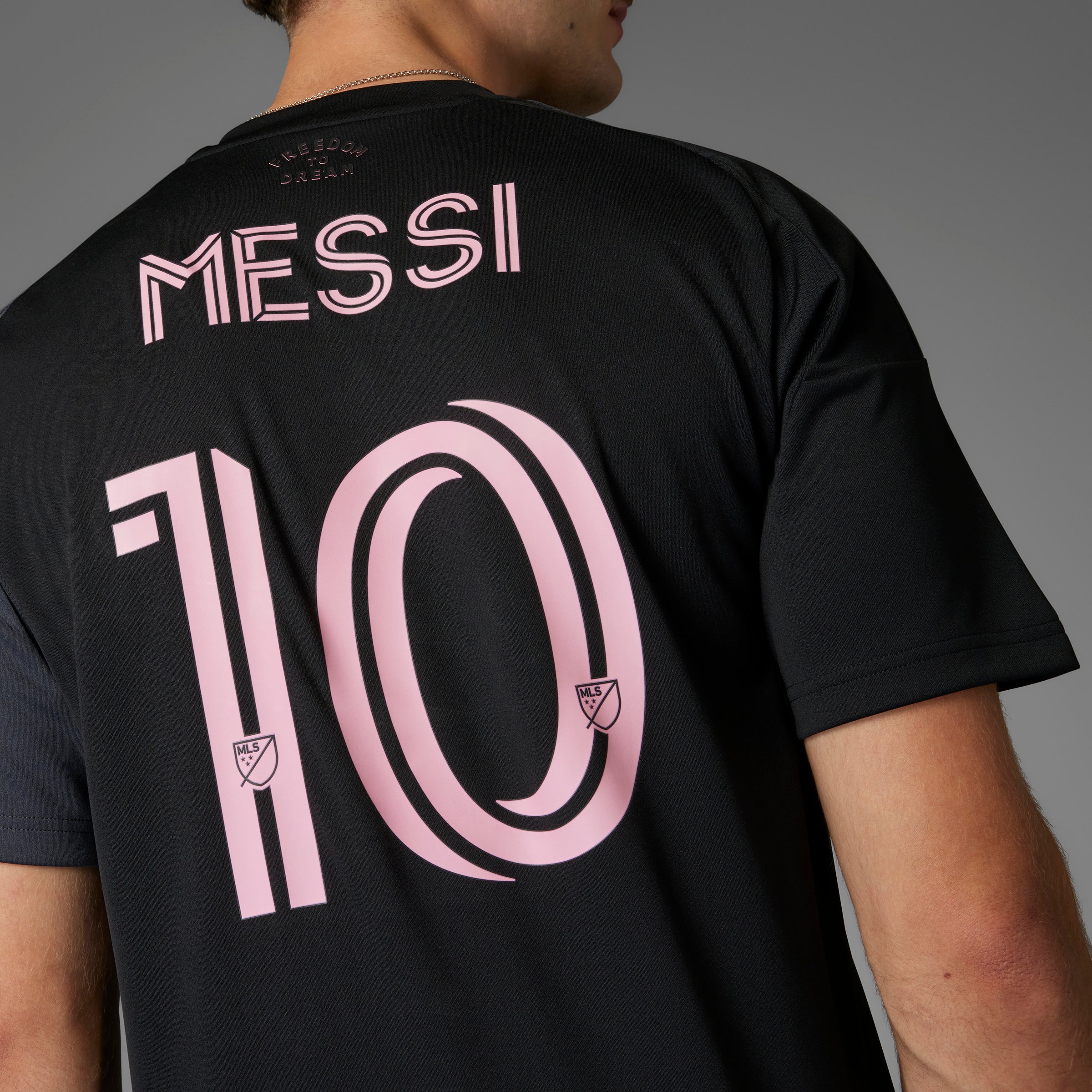 Maillot extérieur réplique noir 2025 de Lionel Messi Inter Miami FC MLS Adidas pour homme