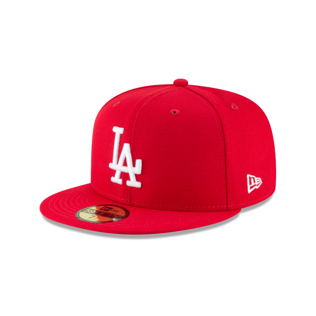 Casquette ajustée de base rouge écarlate 59Fifty MLB New Era des Dodgers de Los Angeles pour hommes