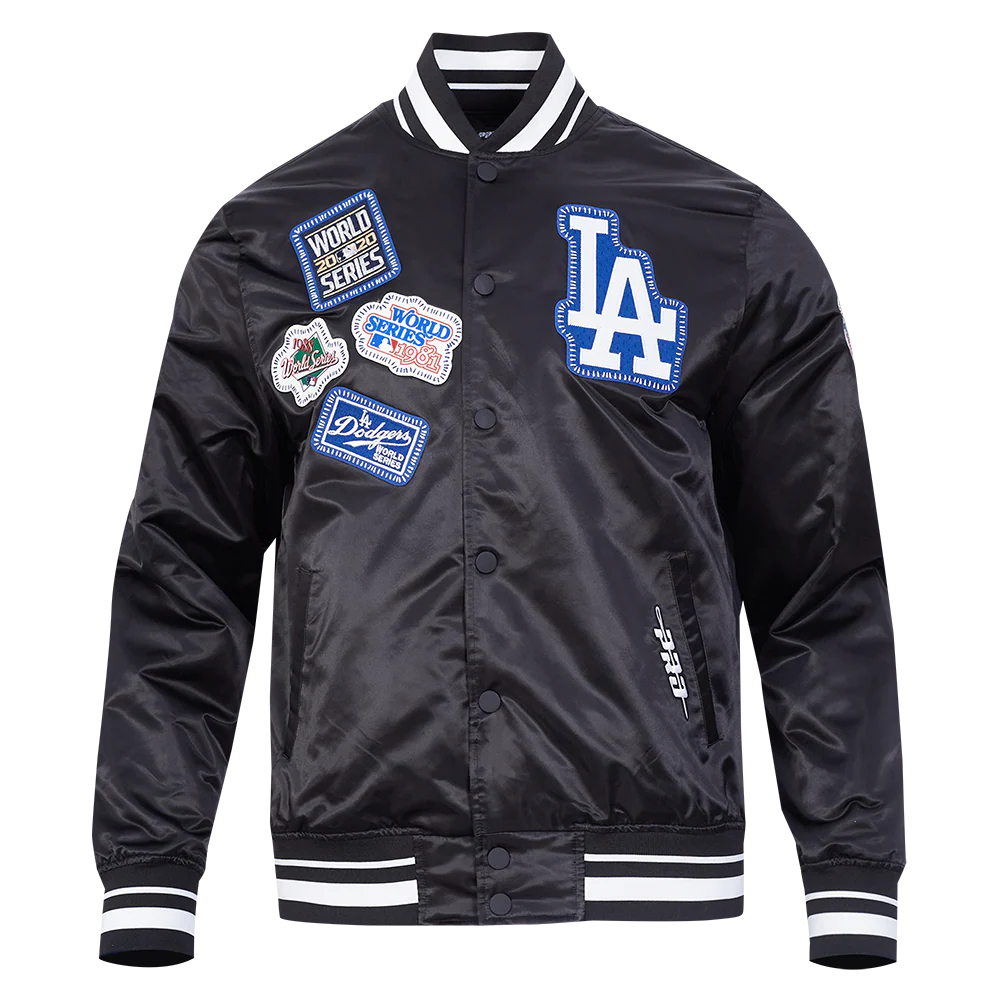 Veste en satin côtelé noir à coutures apparentes pour homme Los Angeles Dodgers MLB Pro Standard