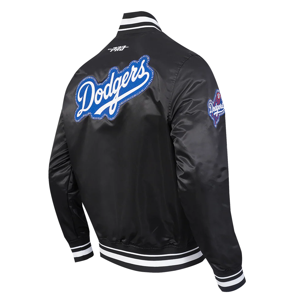Veste en satin côtelé noir à coutures apparentes pour homme Los Angeles Dodgers MLB Pro Standard
