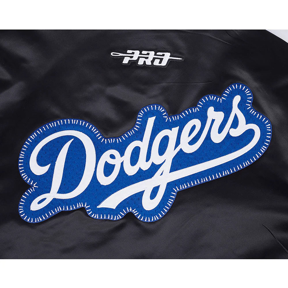 Veste en satin côtelé noir à coutures apparentes pour homme Los Angeles Dodgers MLB Pro Standard