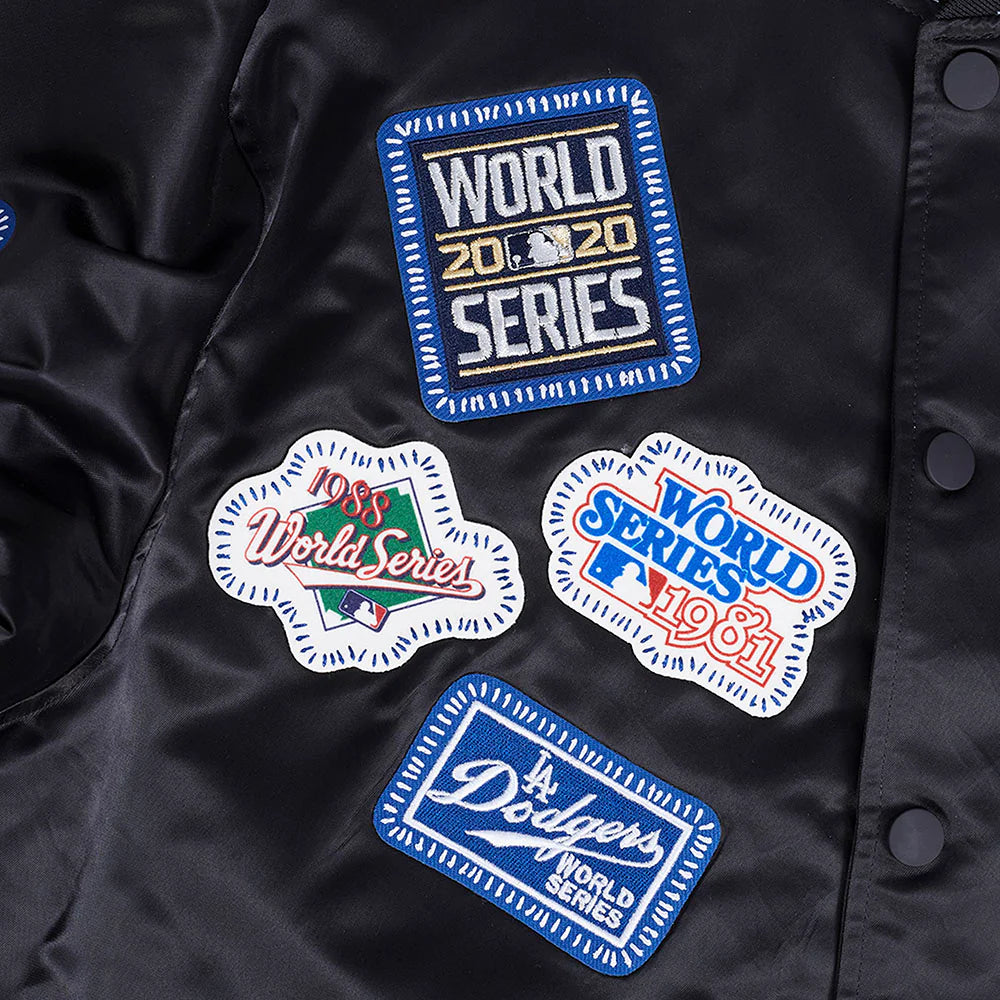 Veste en satin côtelé noir à coutures apparentes pour homme Los Angeles Dodgers MLB Pro Standard
