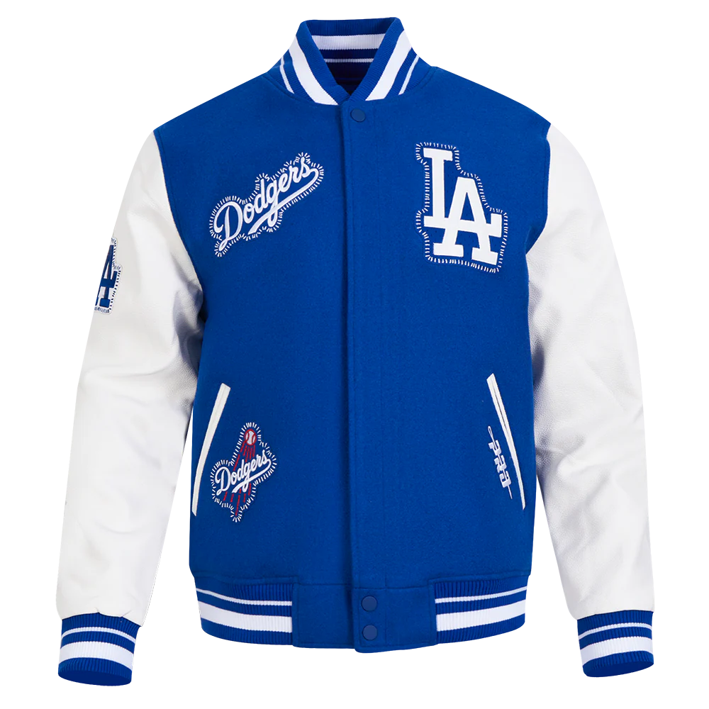 Veste universitaire en laine côtelée bleu royal Los Angeles Dodgers MLB Pro Standard pour homme, à surpiqûres personnalisées