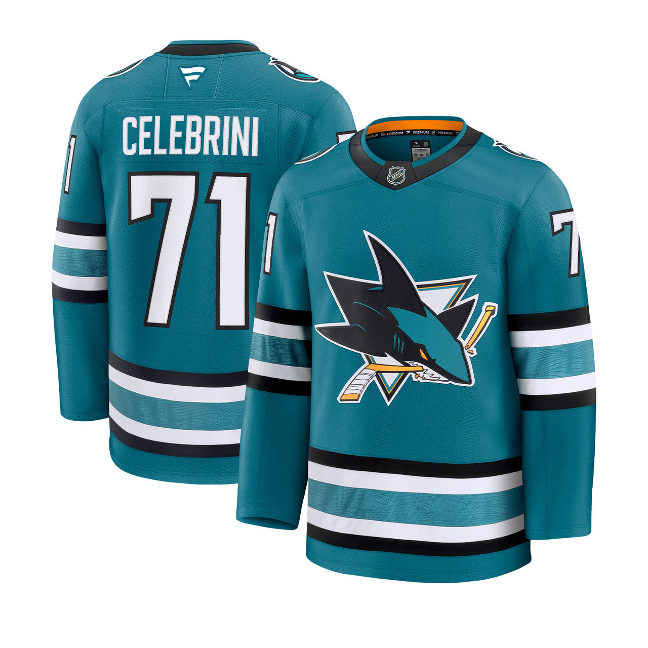 Macklin Celebrini San Jose Sharks NHL Fanatics Branded Men's Teal Pro-Stitched Premium Jersey