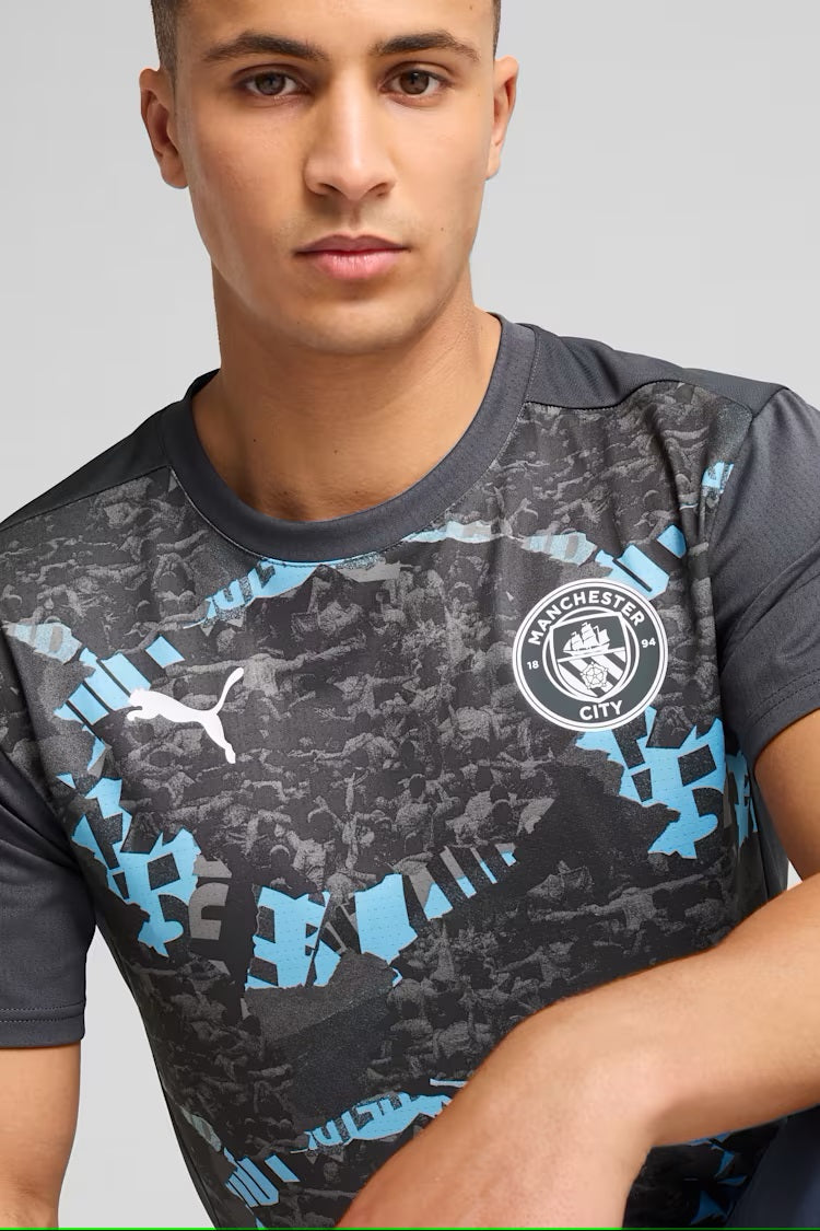 Maillot pré-match Puma Manchester City EPL gris pour homme 2024/25