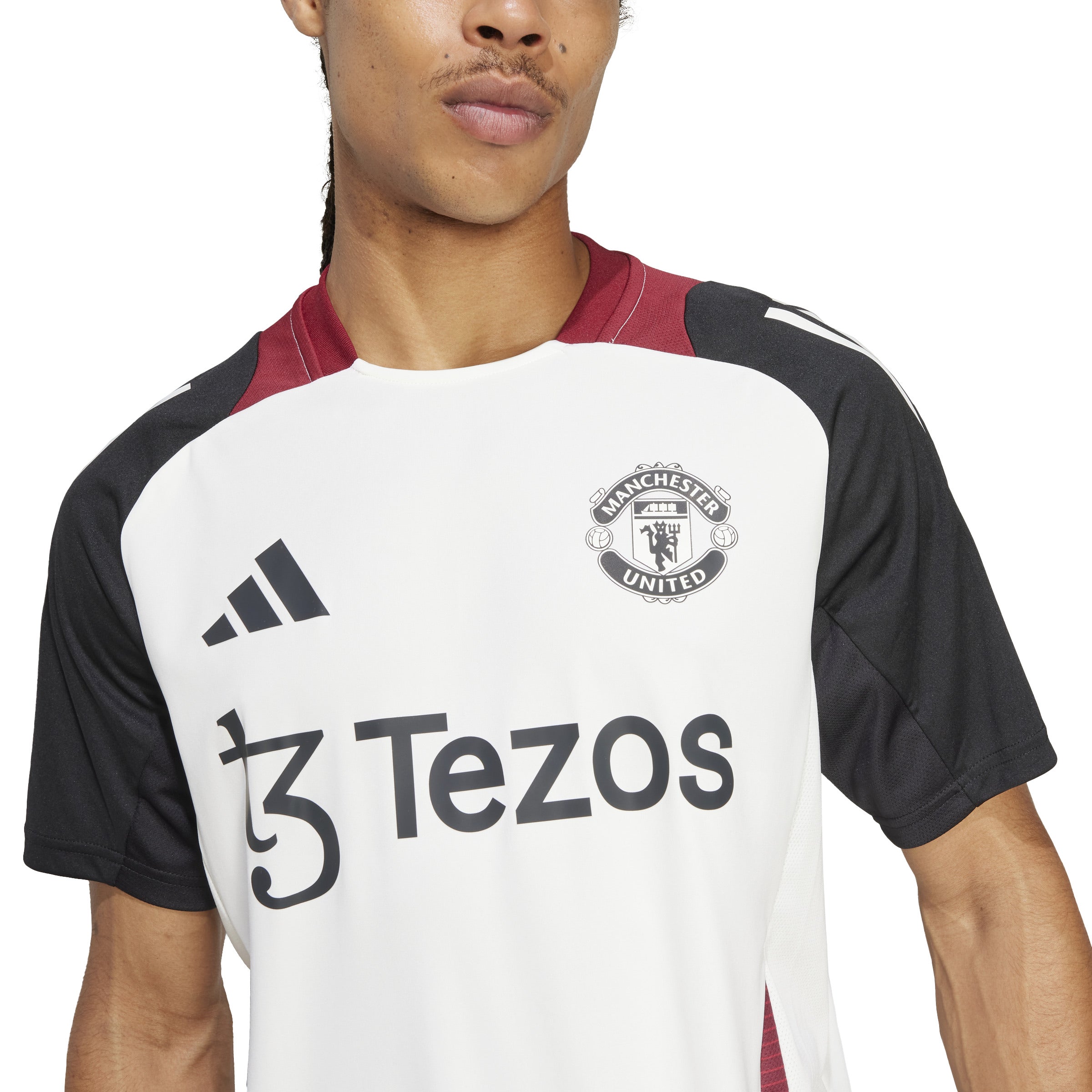 Maillot d'entraînement blanc Adidas Manchester United FC EPL 2025 pour homme