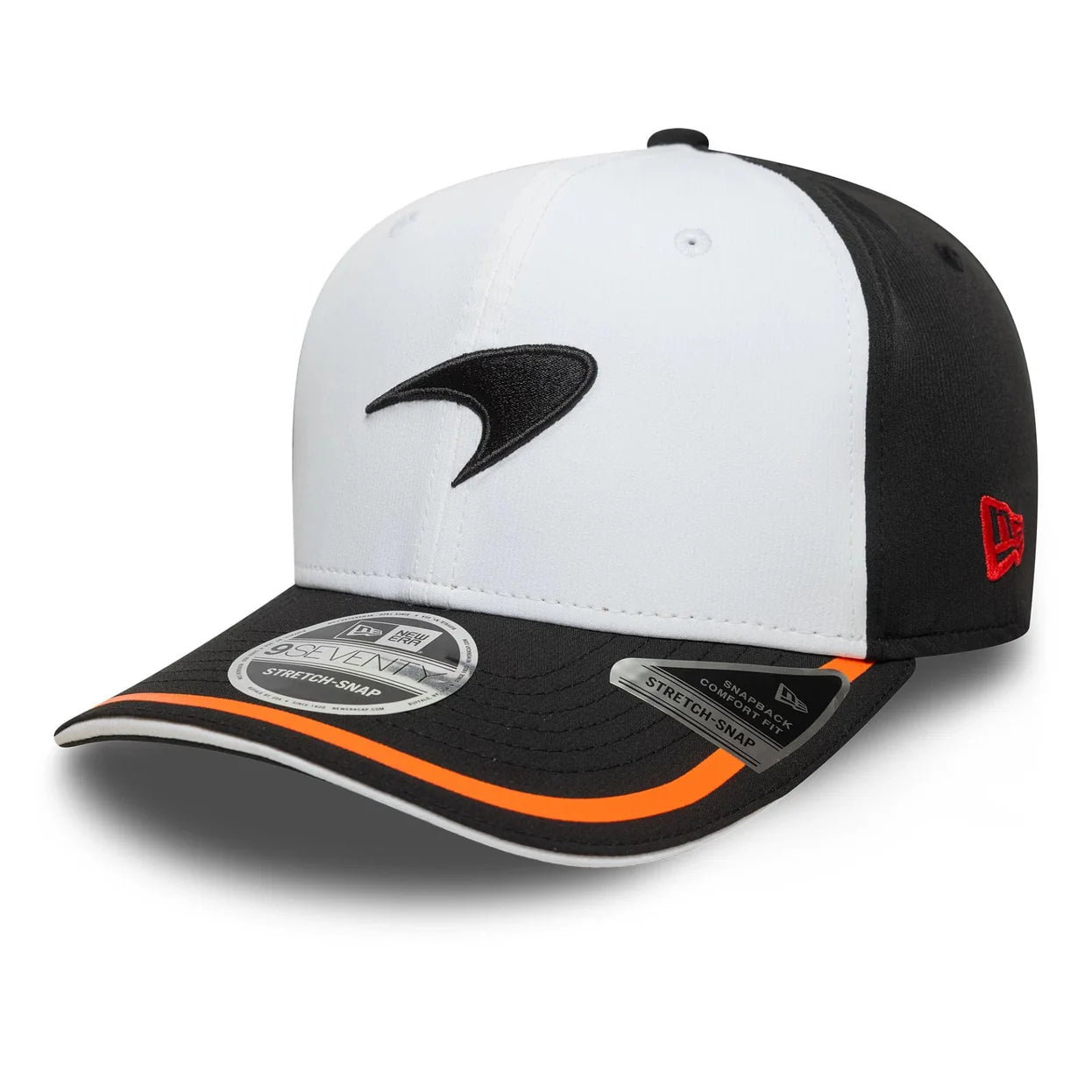 Casquette McLaren F1 New Era 9Seventy Retro Stretch Snapback pour homme, blanche