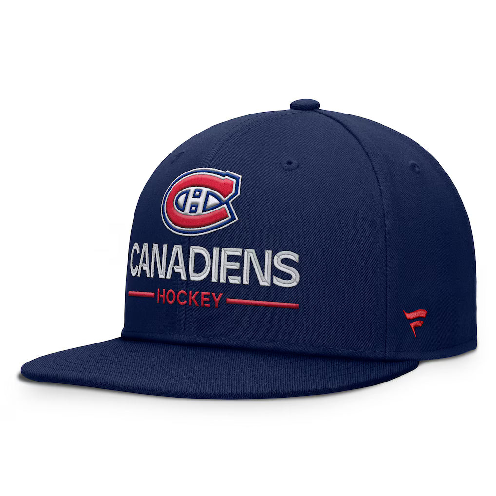 Montreal Canadiens Fanatics NHL Fanatics Branded Men's Navy Rink Flat Brim Snapback